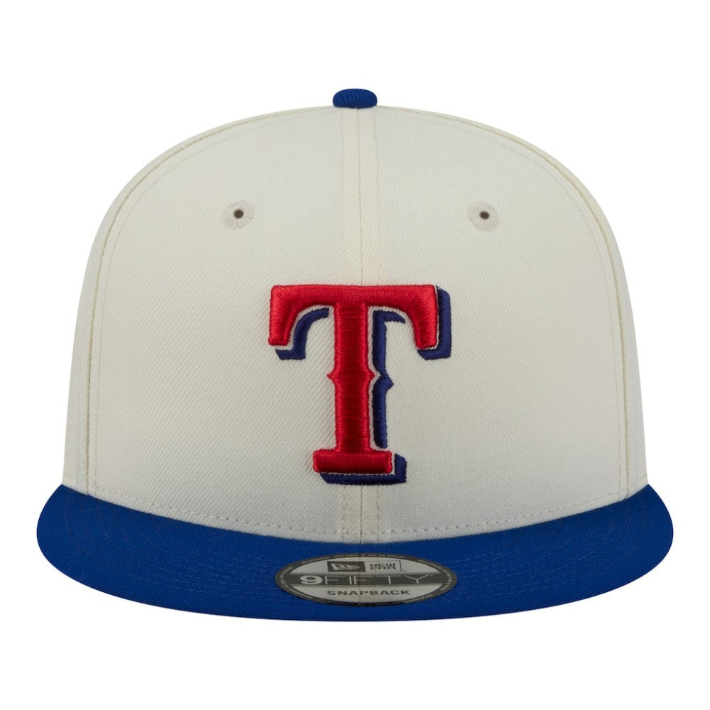 Texas Rangers Localized 9FIFTY Snapback Hat Cream/Royal | New Era