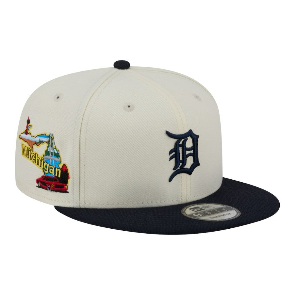 Detroit Tigers Localized 9FIFTY Snapback Hat Cream/Navy | New Era