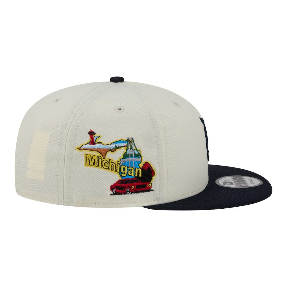 Detroit Tigers Localized 9FIFTY Snapback Hat Cream/Navy | New Era