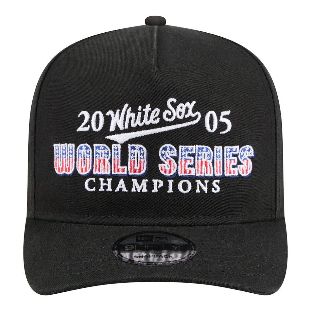 Chicago White Sox 2005 World Series Champions Historic 9FIFTY A-Frame Snapback Hat Black | New Era