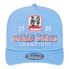 Philadelphia Phillies 1980 World Series Champions Throwback 9FIFTY A-Frame Snapback Hat Light Blue | New Era