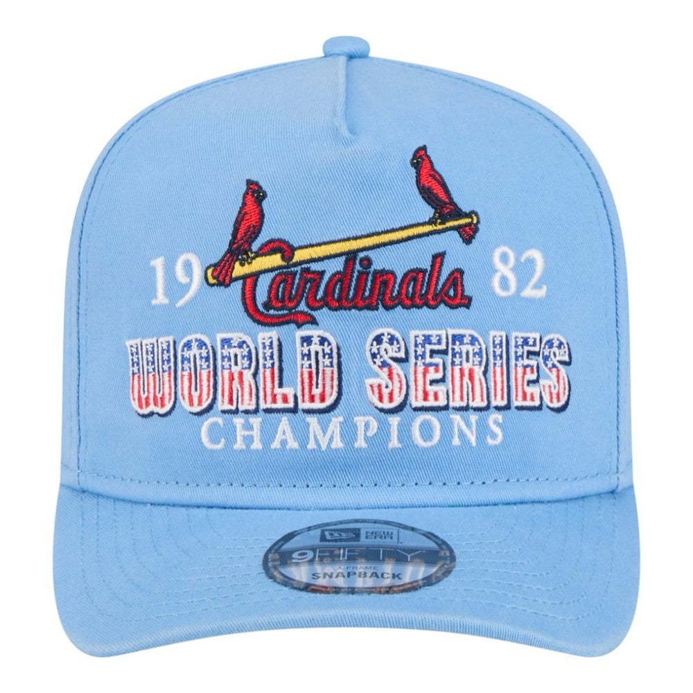 St. Louis Cardinals 1982 World Series Champions Historic 9FIFTY A-Frame Snapback Hat Light Blue | New Era