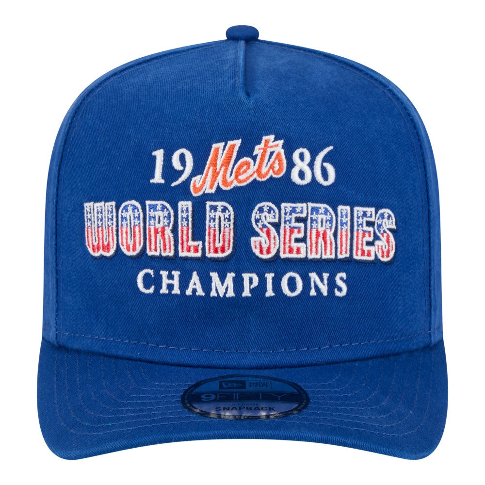 New York Mets 1986 World Series Champions Throwback 9FIFTY A-Frame Snapback Hat Royal | New Era