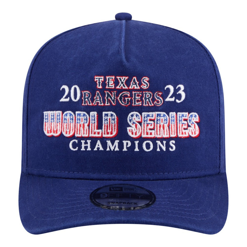 Texas Rangers 2023 World Series Champions Historic 9FIFTY A-Frame Snapback Hat Royal | New Era