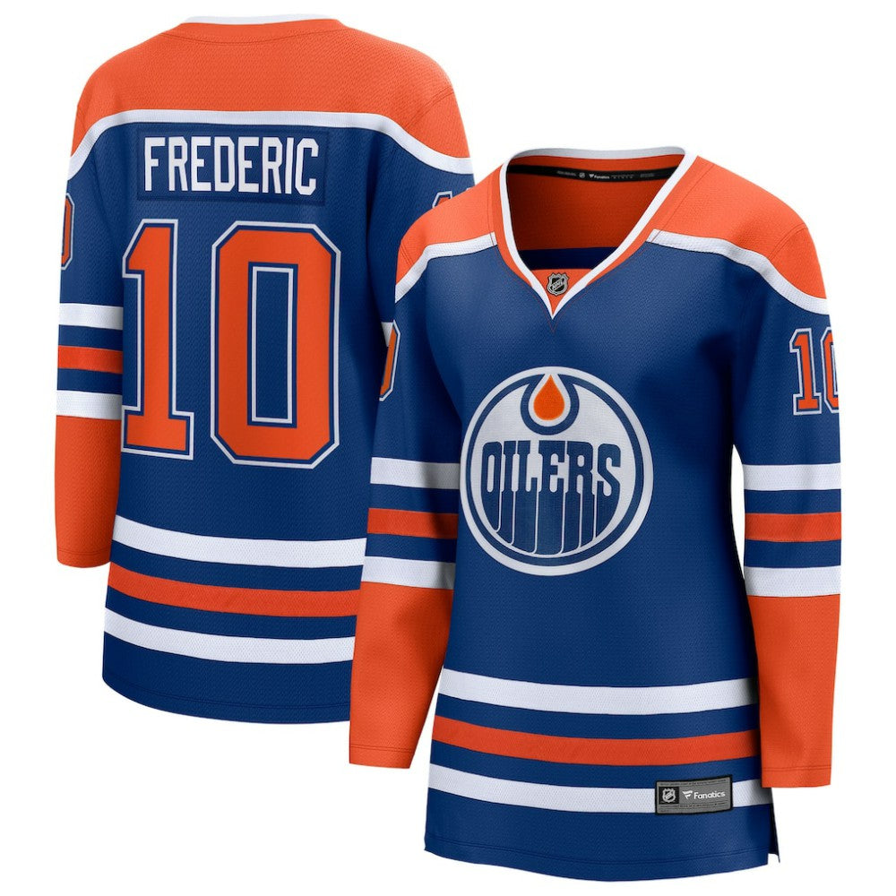 Trent Frederic Edmonton Oilers Fanatics Women's Home Breakaway Jersey Royal