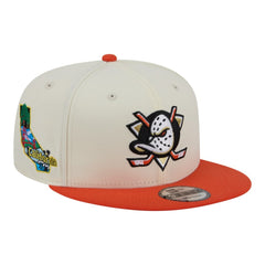 Anaheim Ducks New Era Injection Localized Two-Tone 9FIFTY Snapback Hat White/Orange