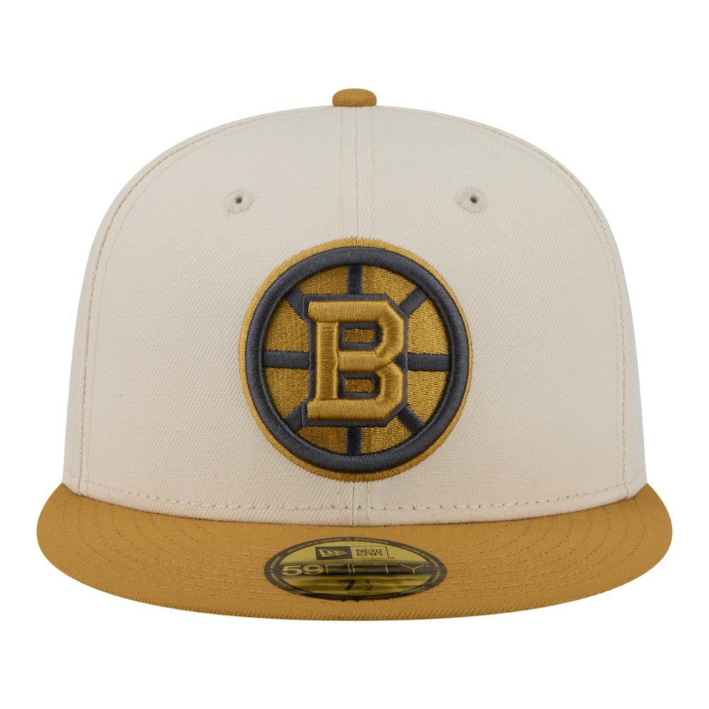 Boston Bruins New Era Colorpack Two-Tone 59FIFTY Fitted Hat Cream/Tan