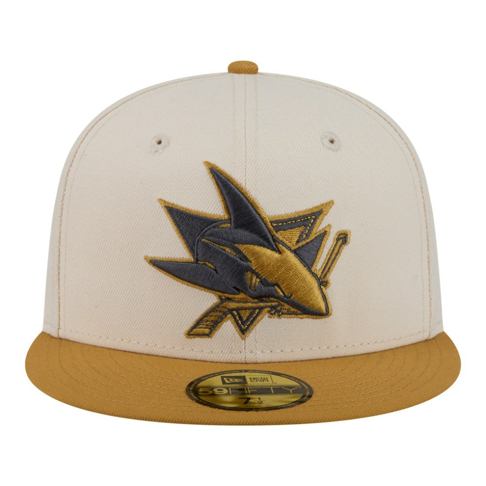 San Jose Sharks New Era Colorpack Two-Tone 59FIFTY Fitted Hat Cream/Tan