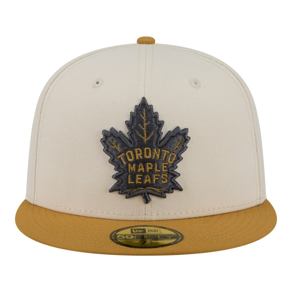Toronto Maple Leafs New Era Colorpack Two-Tone 59FIFTY Fitted Hat Cream/Tan