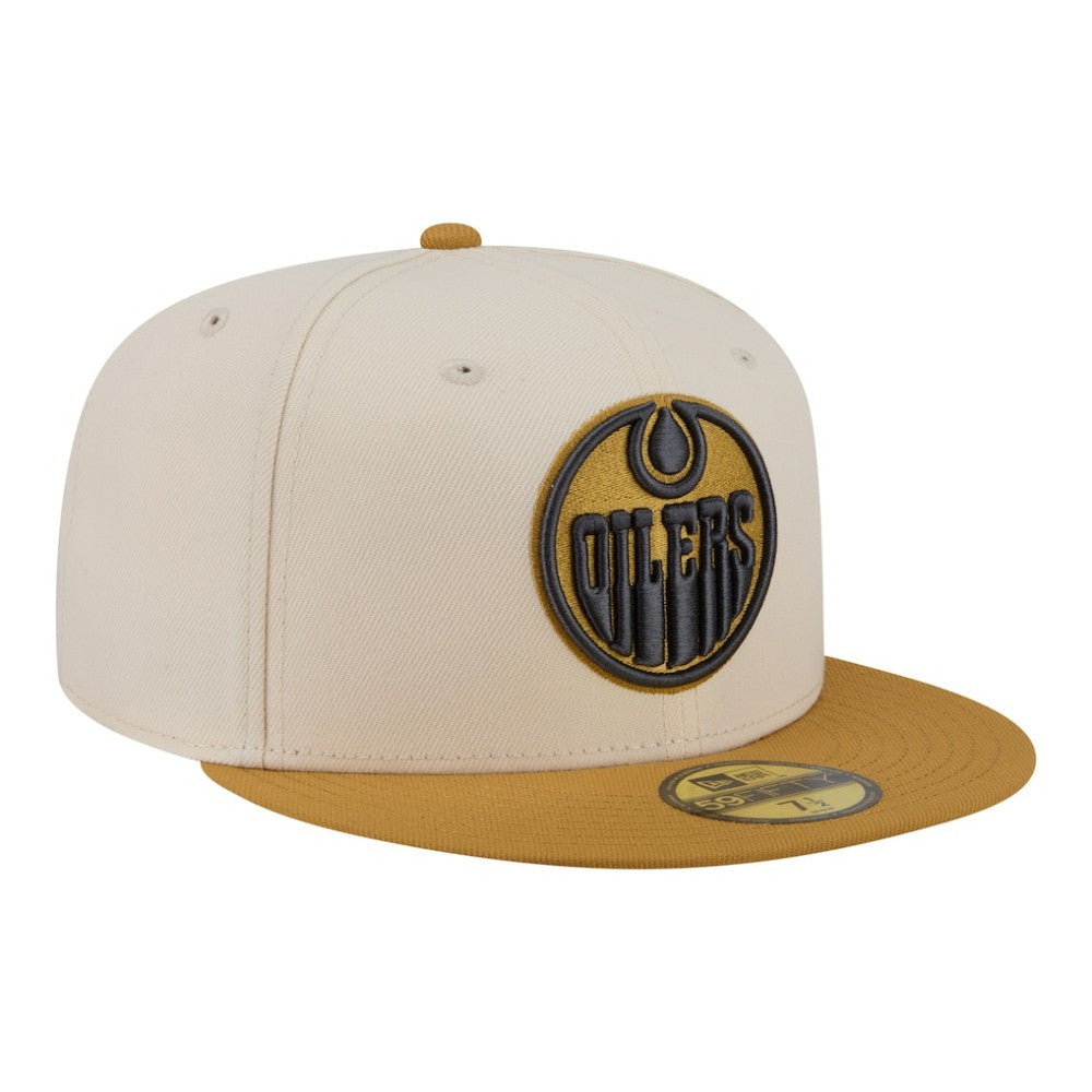 Edmonton Oilers New Era Colorpack Two-Tone 59FIFTY Fitted Hat Cream/Tan