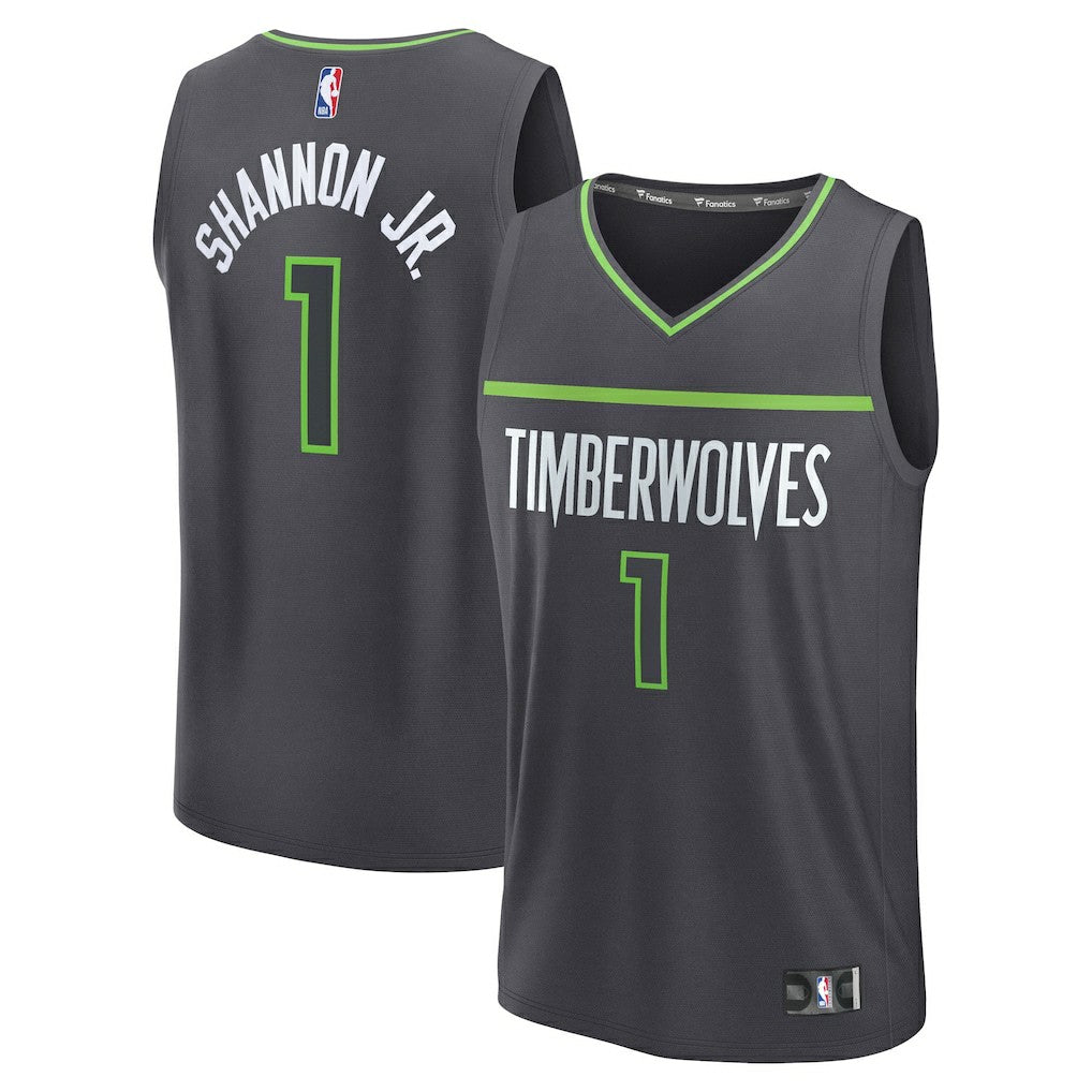 Terrence Shannon Jr. Minnesota Timberwolves Fast Break Replica Jersey - Statement Edition - Anthracite