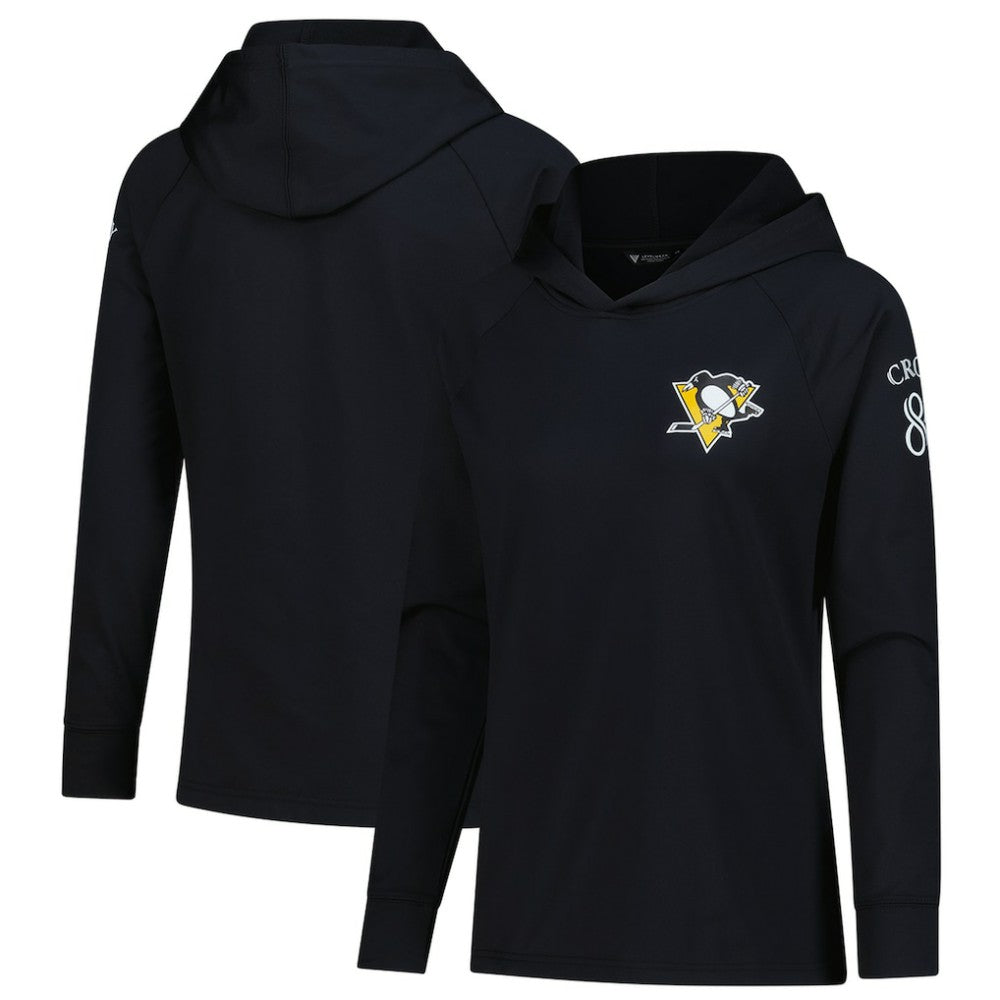 Sidney Crosby Pittsburgh Penguins Levelwear Women's Impression Name & Number Raglan Hoodie Black
