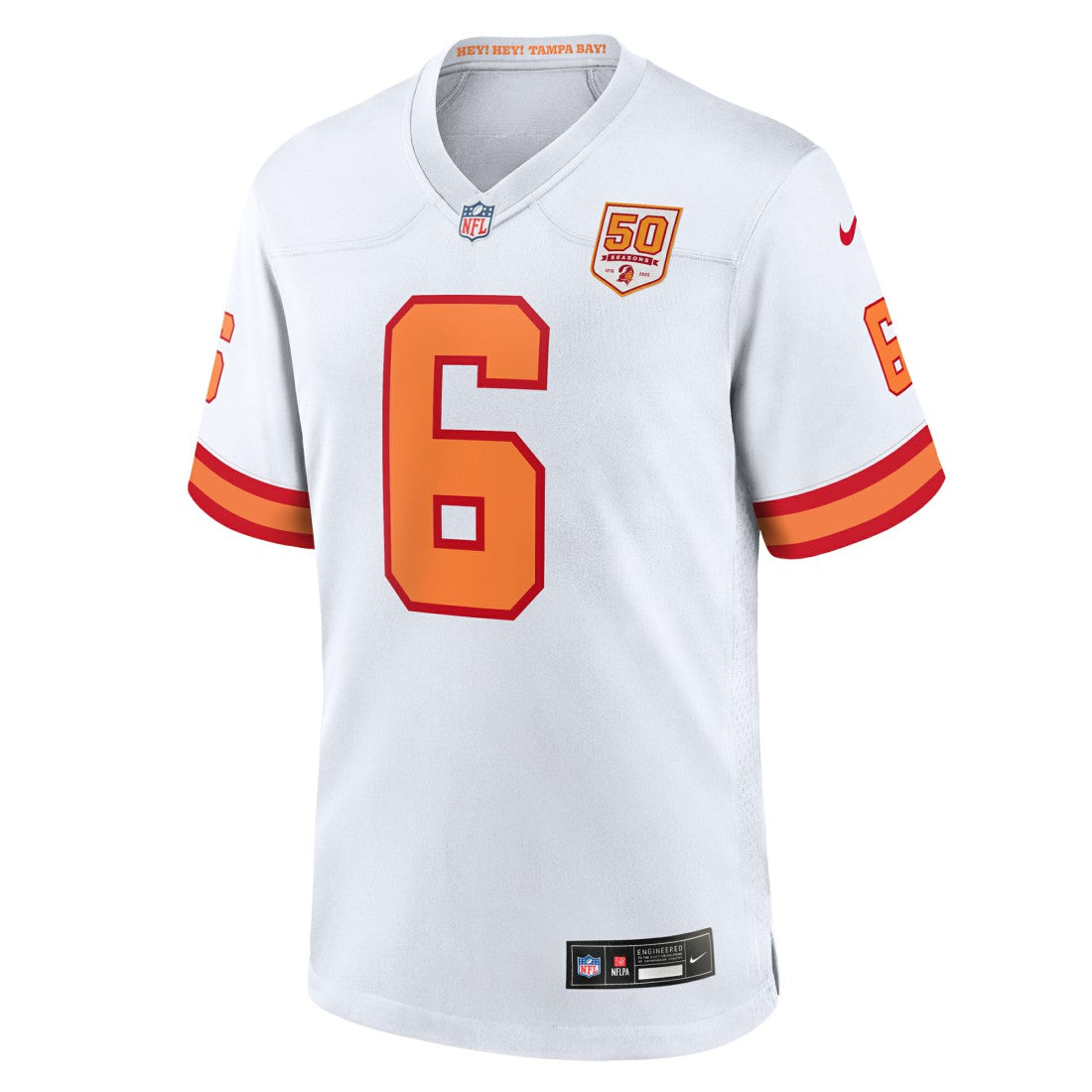 Baker Mayfield '76 Tampa Bay Buccaneers 50th Season Game Jersey - White