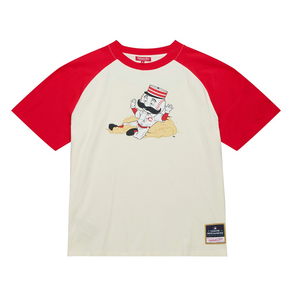 Cincinnati Reds Women's Boyfriend Raglan T-Shirt Cream | Mitchell & Ness