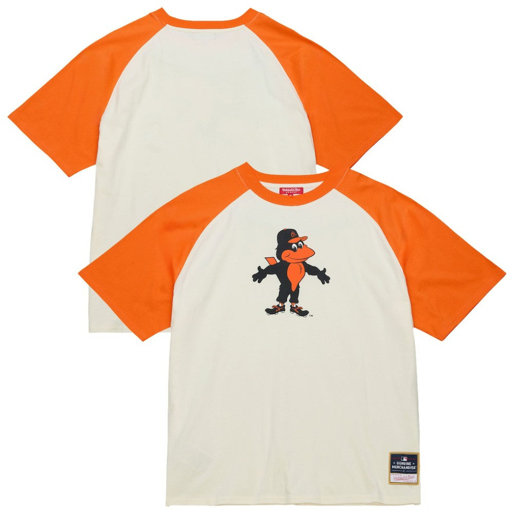 Baltimore Orioles Women's Boyfriend Raglan T-Shirt Cream | Mitchell & Ness