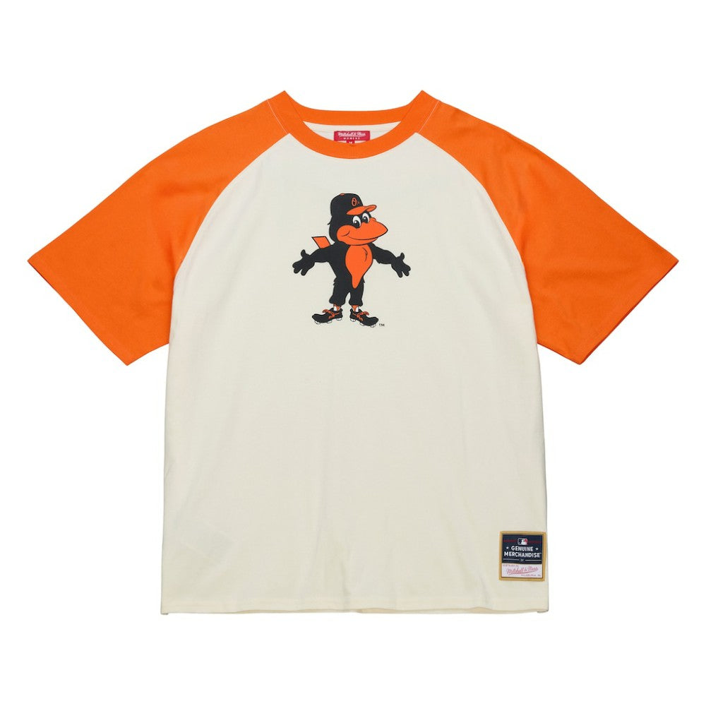 Baltimore Orioles Women's Boyfriend Raglan T-Shirt Cream | Mitchell & Ness