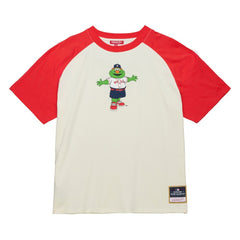 Boston Red Sox Women's Boyfriend Raglan T-Shirt Cream | Mitchell & Ness