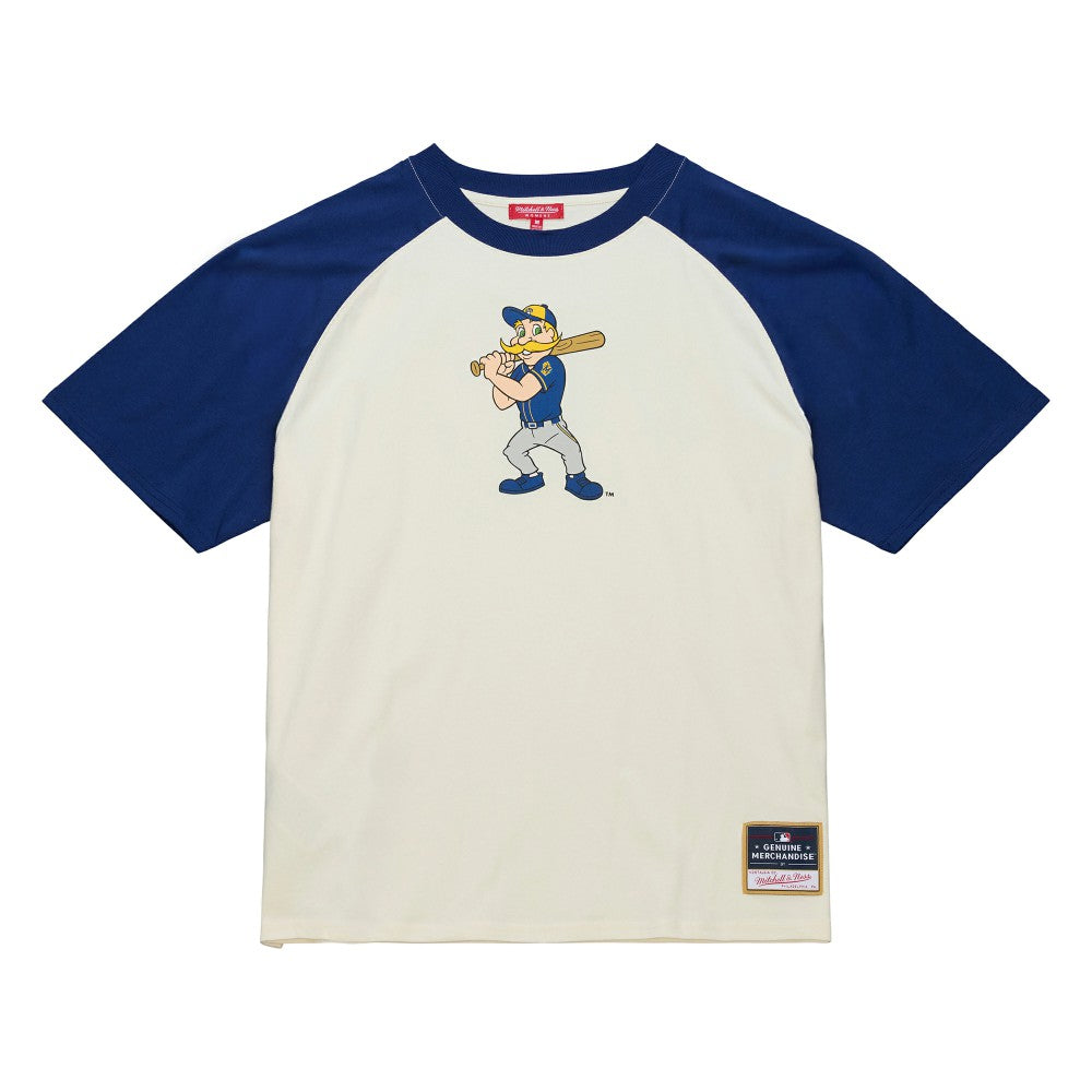 Milwaukee Brewers Women's Boyfriend Raglan T-Shirt Cream | Mitchell & Ness