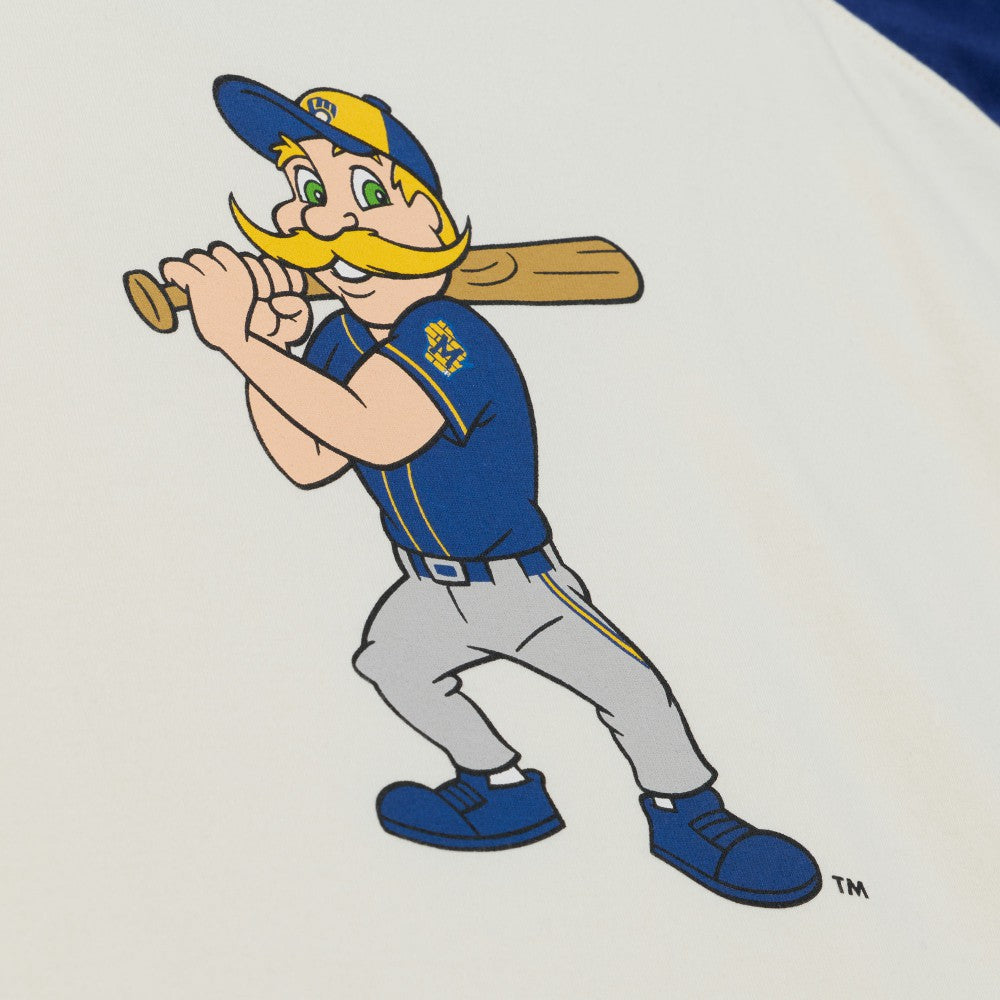 Milwaukee Brewers Women's Boyfriend Raglan T-Shirt Cream | Mitchell & Ness