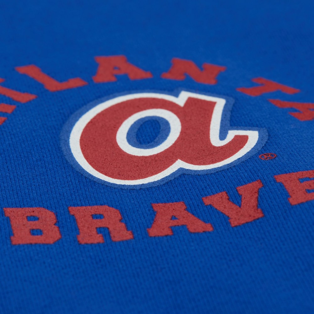 Atlanta Braves Women's Cooperstown Collection Crewneck Sweatshirt Royal | Mitchell & Ness