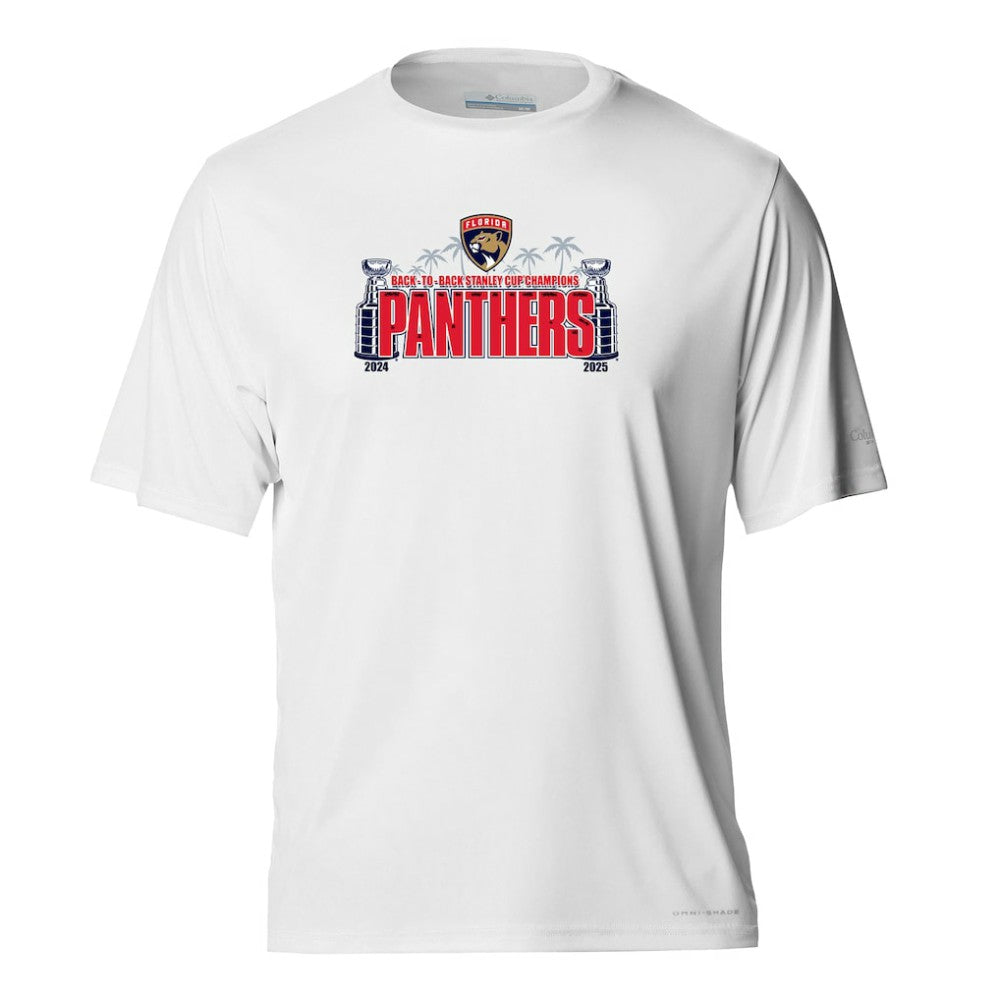 Florida Panthers Columbia Terminal Tackle Back-To-Back Stanley Cup Champions Omni-Shade T-Shirt White