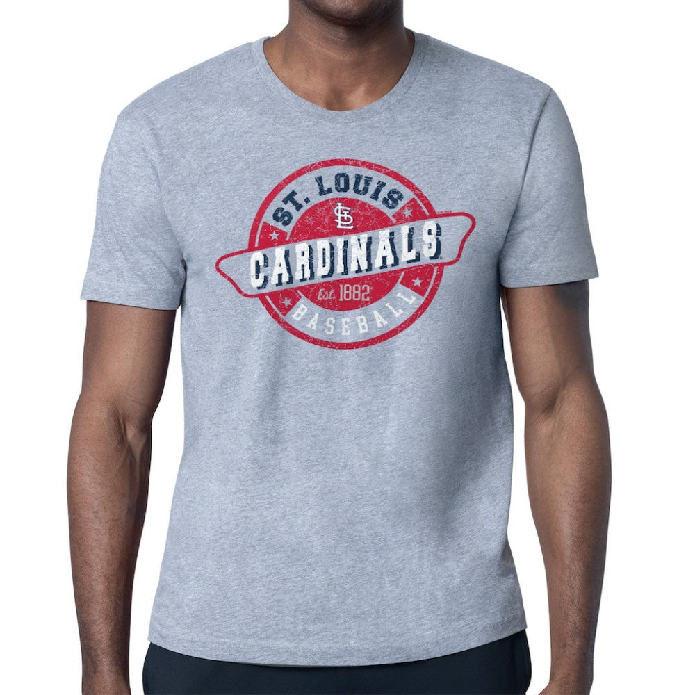 St. Louis Cardinals Starter Route 66 Team Logo T-Shirt Heather Gray