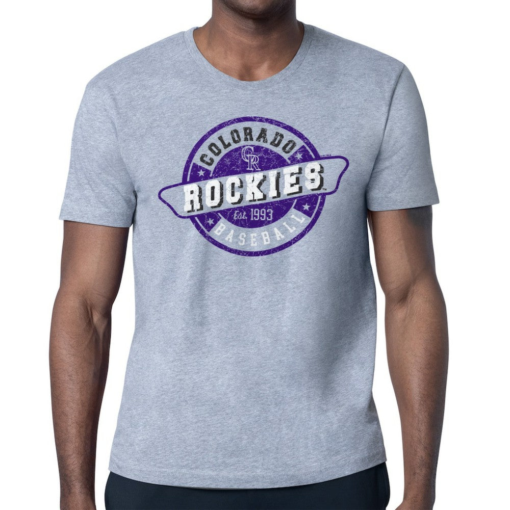 Colorado Rockies Starter Route 66 Team Logo T-Shirt Gray