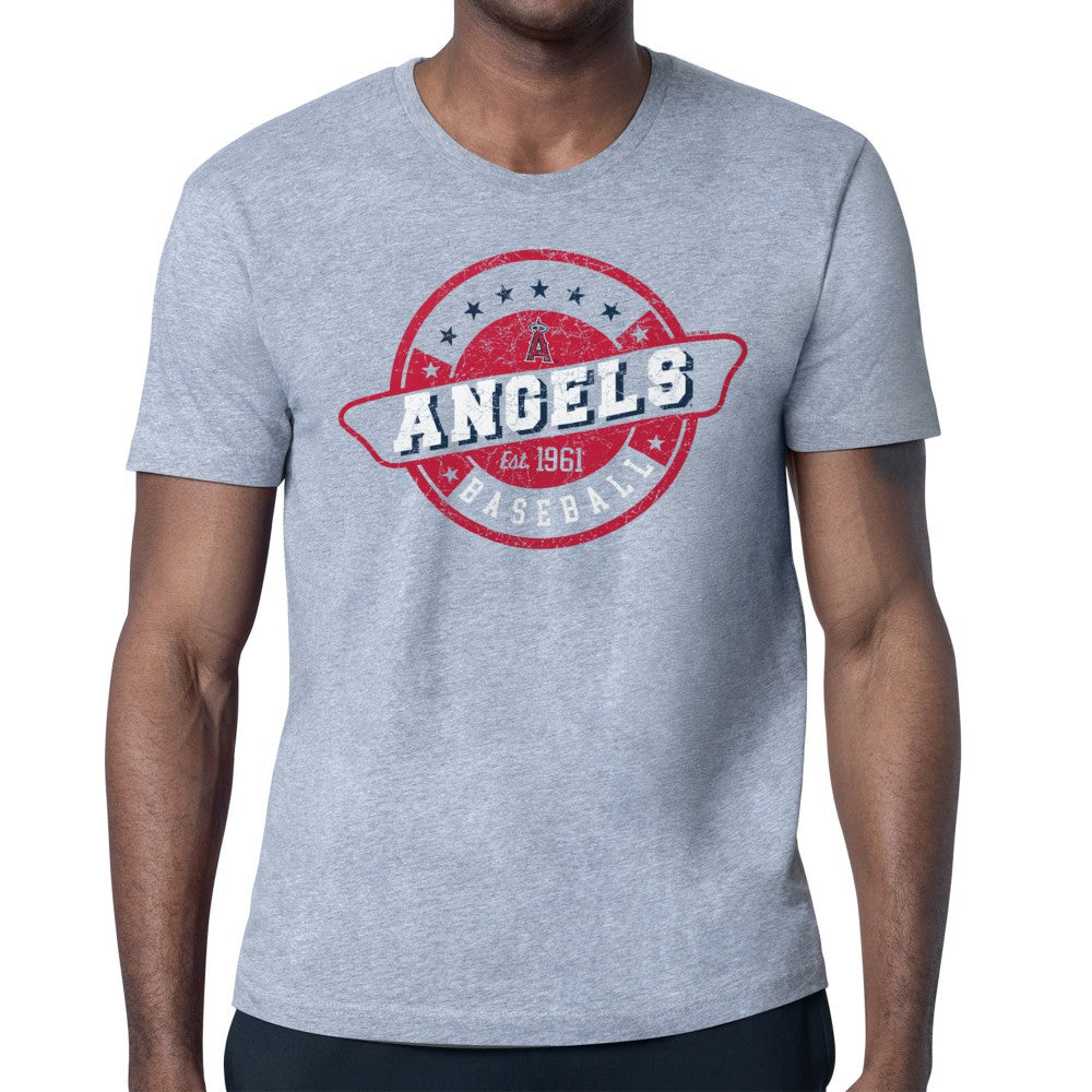 Los Angeles Angels Starter Route 66 Team Logo T-Shirt Heather Gray