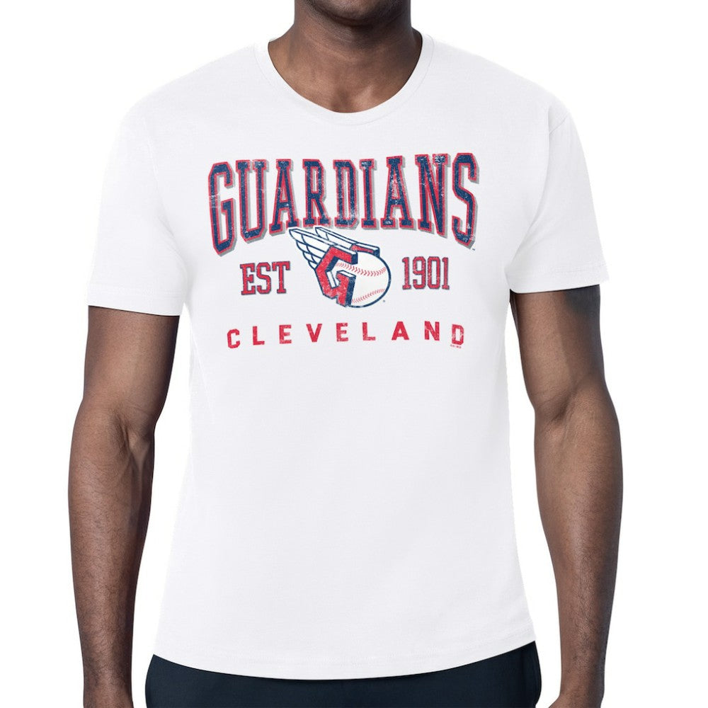 Cleveland Guardians Starter Distressed Logo T-Shirt White