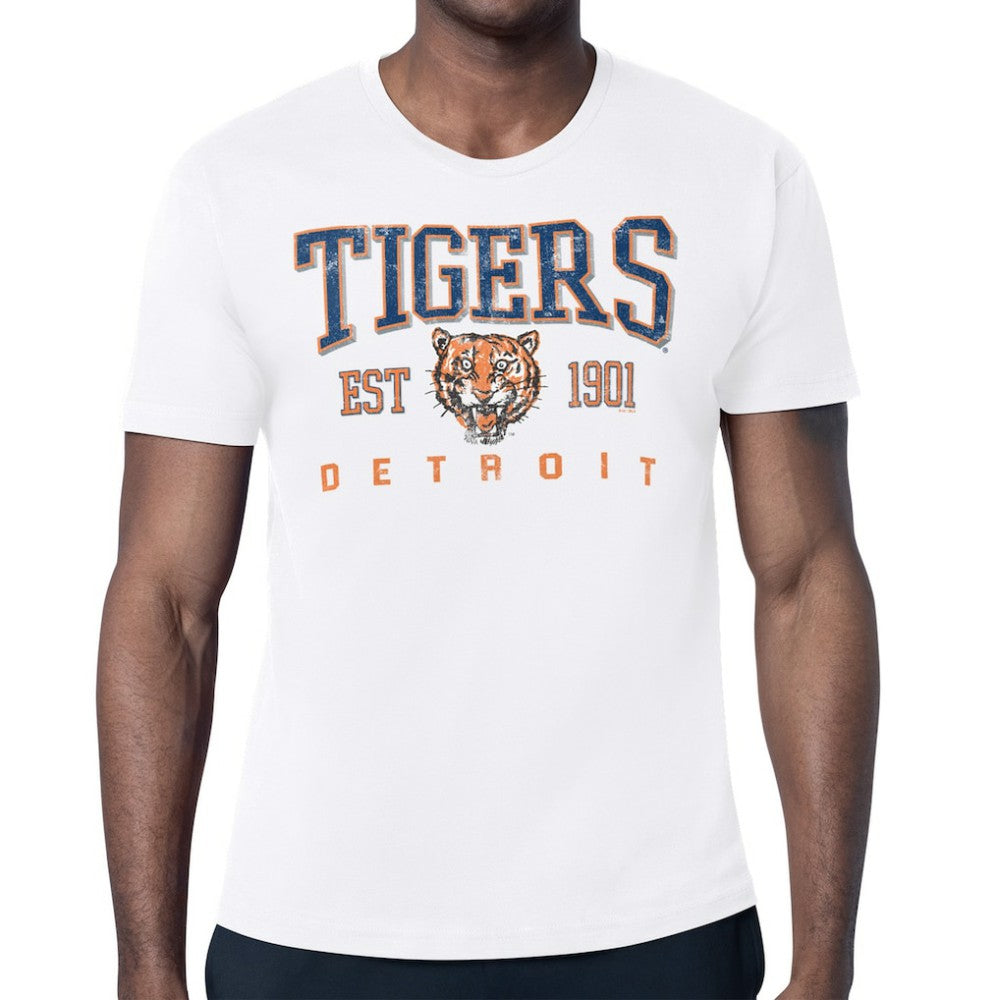 Detroit Tigers Starter Distressed Logo T-Shirt White
