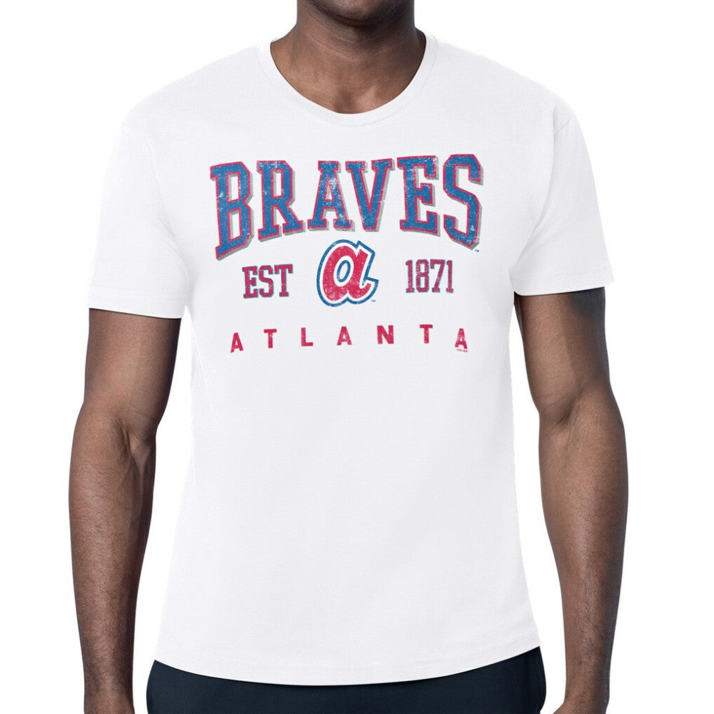 Atlanta Braves Starter Distressed Logo T-Shirt White