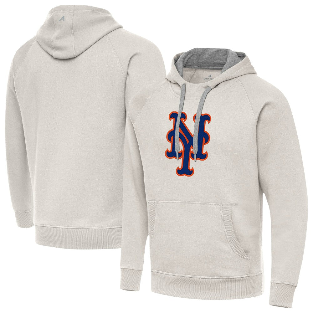 New York Mets Antigua Victory Pullover Hoodie Cream