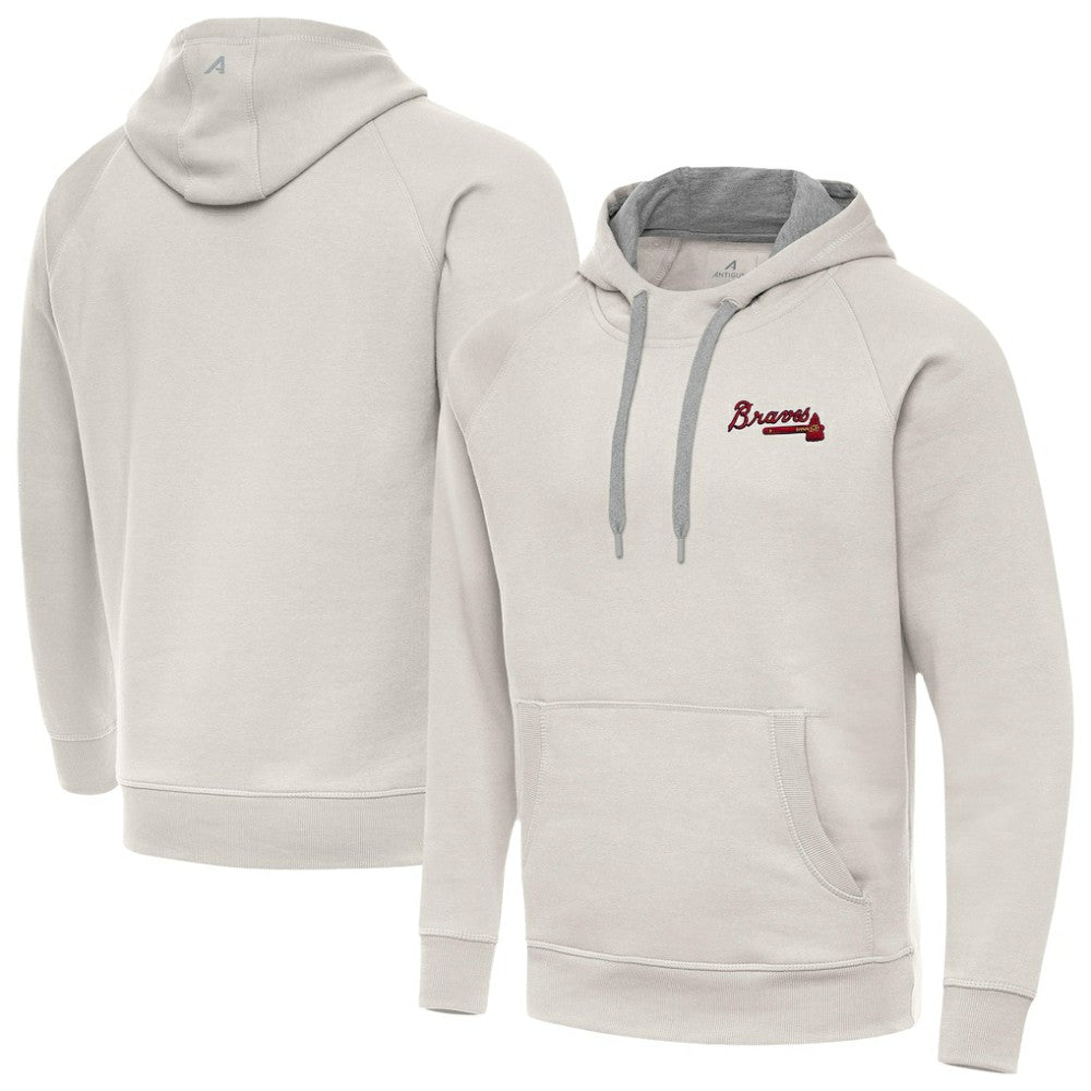Atlanta Braves Antigua Victory Pullover Hoodie Cream