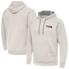 Atlanta Braves Antigua Victory Pullover Hoodie Cream