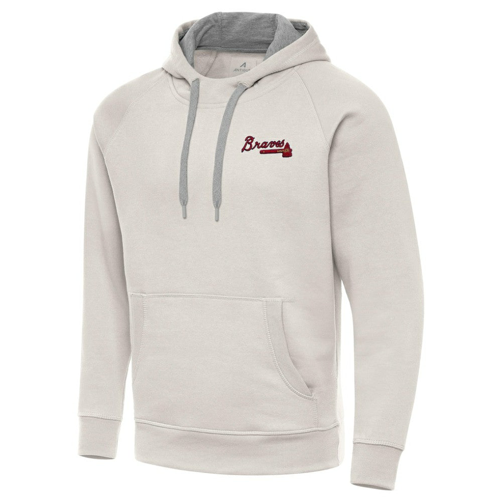 Atlanta Braves Antigua Victory Pullover Hoodie Cream