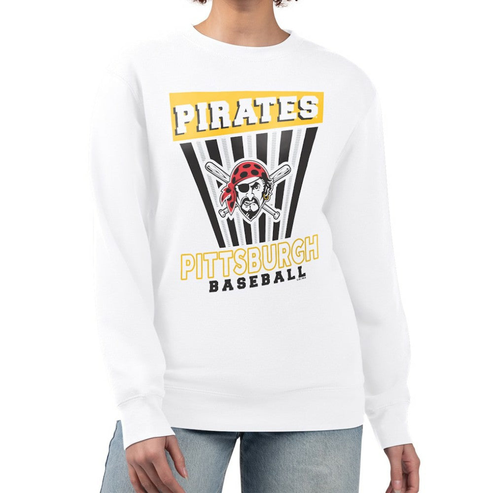 Pittsburgh Pirates Starter Women's Poster Print Team Fleece Pullover Sweatshirt White