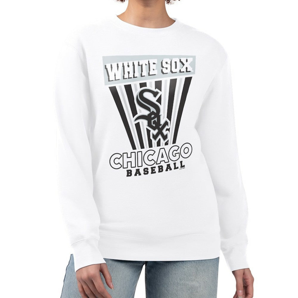 Chicago White Sox Starter Women's Poster Print Team Fleece Pullover Sweatshirt White