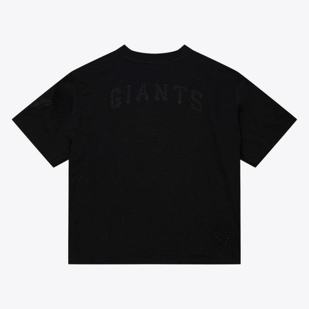 San Francisco Giants Women's Cooperstown Collection Phantom Cropped T-Shirt Black | Mitchell & Ness