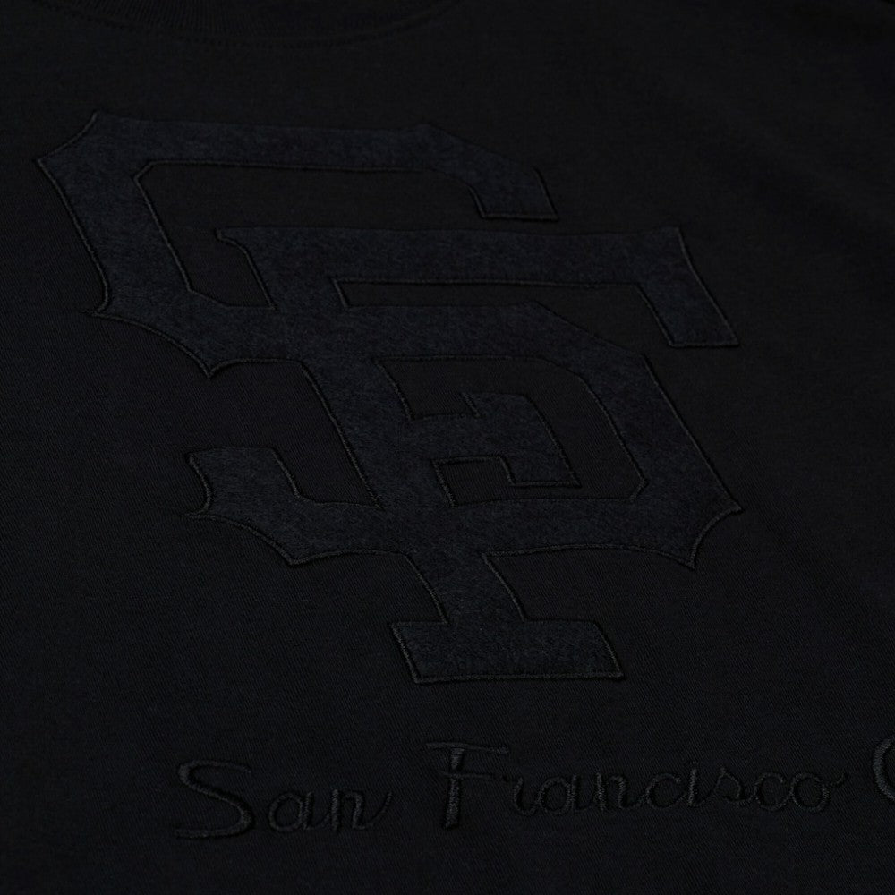 San Francisco Giants Women's Cooperstown Collection Phantom Cropped T-Shirt Black | Mitchell & Ness