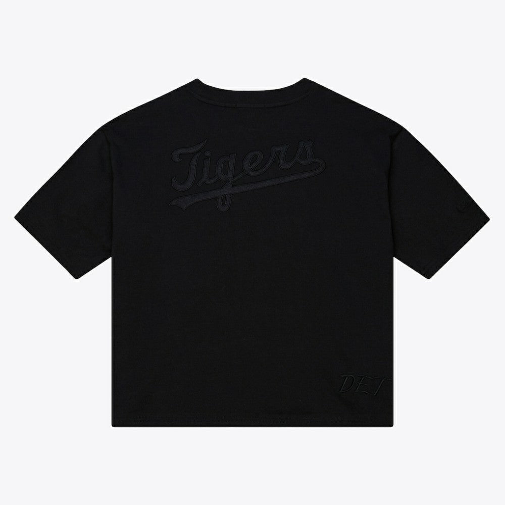 Detroit Tigers Women's Cooperstown Collection Phantom Cropped T-Shirt Black | Mitchell & Ness