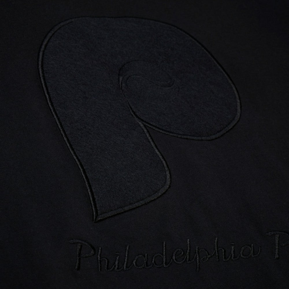 Philadelphia Phillies Women's Cooperstown Collection Phantom Cropped T-Shirt Black | Mitchell & Ness