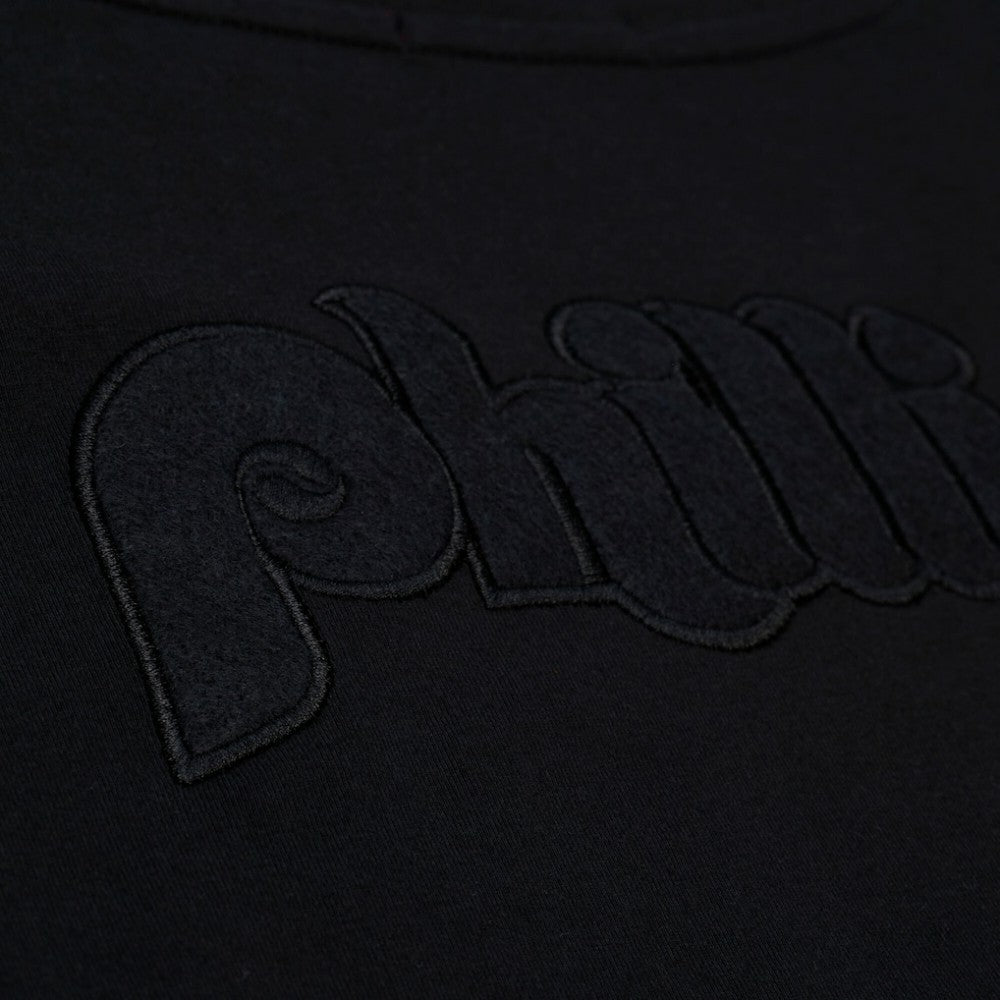 Philadelphia Phillies Women's Cooperstown Collection Phantom Cropped T-Shirt Black | Mitchell & Ness