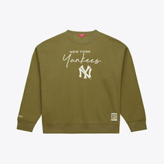 New York Yankees Women's Cooperstown Collection Fleece Sweatshirt Olive | Mitchell & Ness