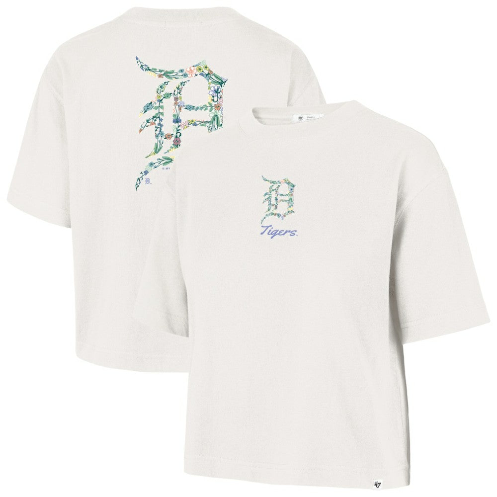 Detroit Tigers Women's Full Bloom Cropped T-Shirt Natural | 47 brand
