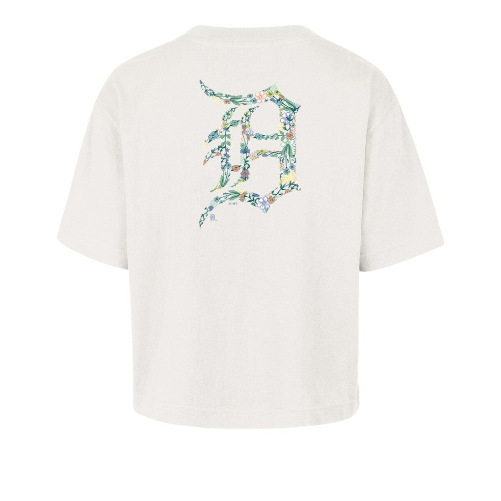 Detroit Tigers Women's Full Bloom Cropped T-Shirt Natural | 47 brand