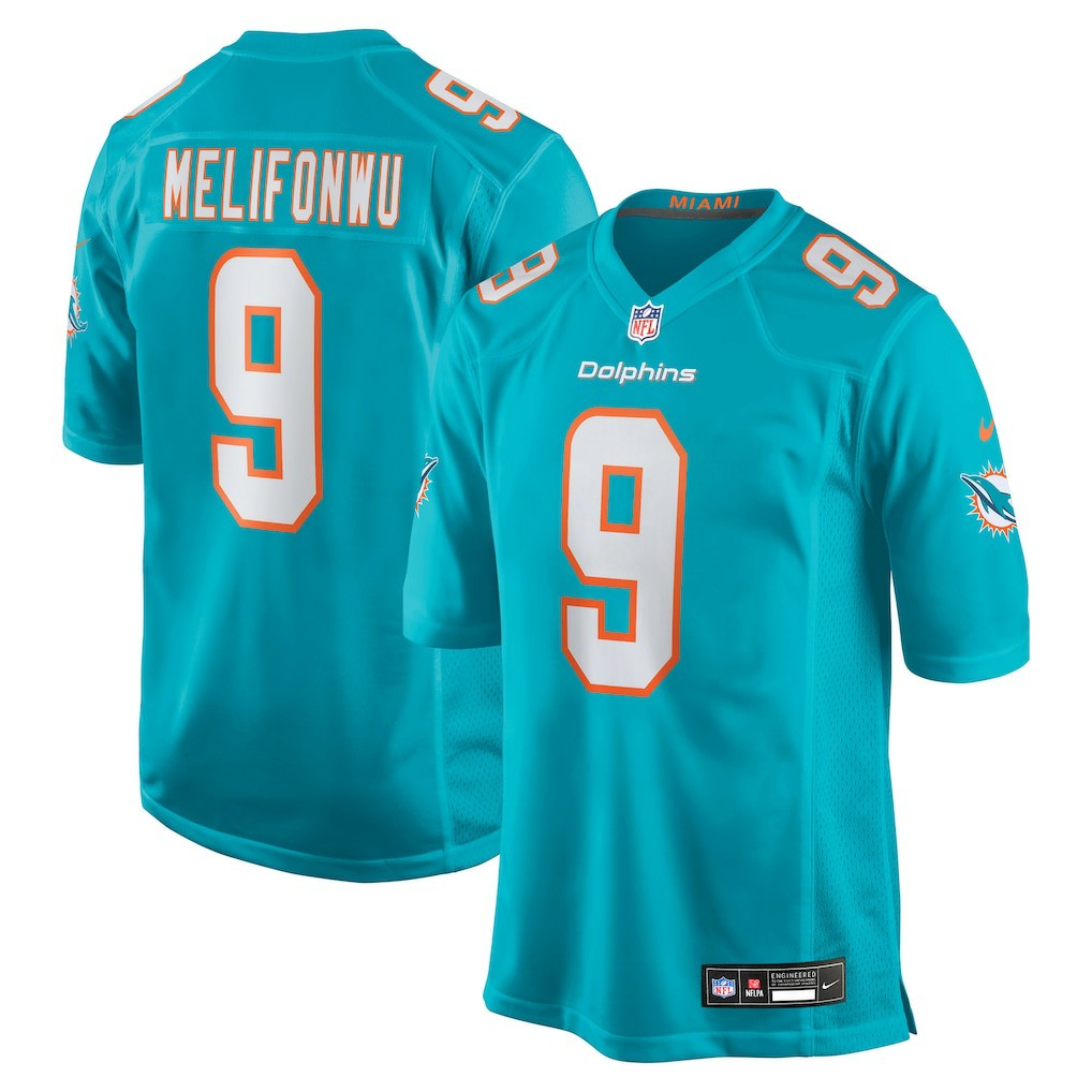 Ifeatu Melifonwu Miami Dolphins Team Game Jersey - Aqua