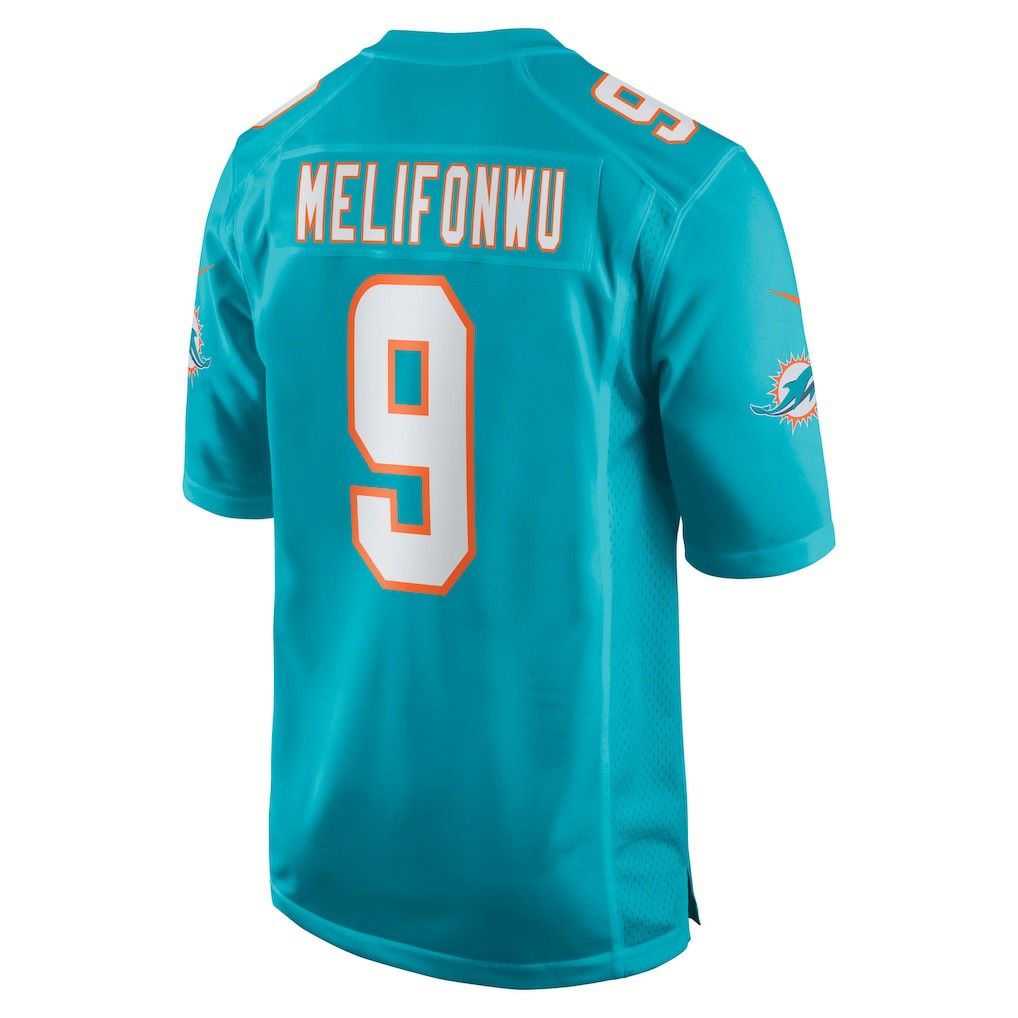 Ifeatu Melifonwu Miami Dolphins Team Game Jersey - Aqua