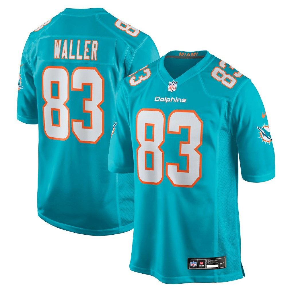 Darren Waller Miami Dolphins Team Game Jersey - Aqua