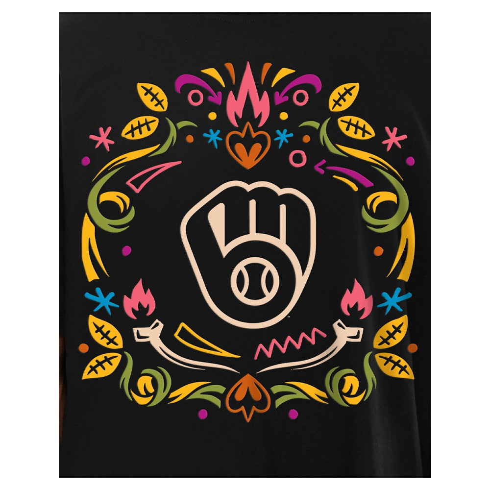 Milwaukee Brewers Día de los Muertos T-Shirt Black | New Era