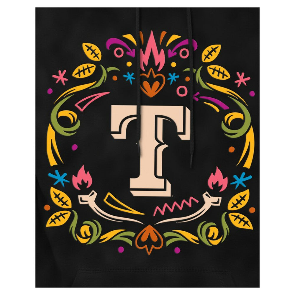 Texas Rangers Día de los Muertos Brushed Fleece Hoodie Black | New Era